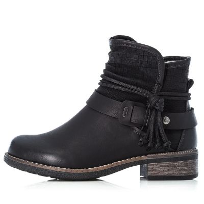 7. Women's insulated black ankle boots Rieker 94689-00