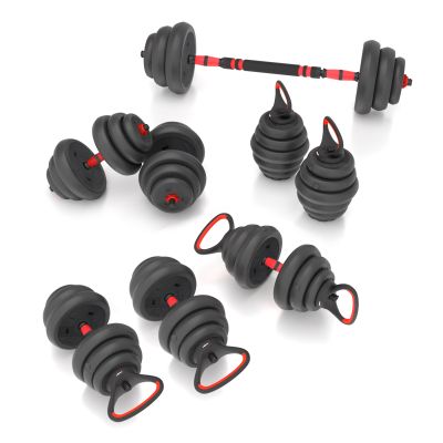 18. 6-in-1 Weight Set HMS SGN120 (Barbell, Dumbbells and Kettlebell) 20 kg