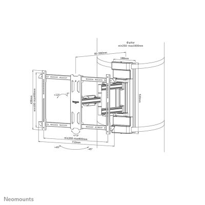 13. Neomounts WL40S-910BL16 TV mount 177.8 cm (70") Black