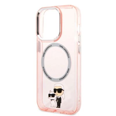 6. Karl Lagerfeld Iconic Karl&Choupette MagSafe Case for iPhone 14 Pro Max - Pink