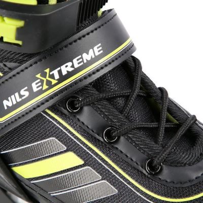 6. NILS EXTREME NH18191 2IN1 ROLLER SKATES BLACK-LIME SIZE M (34-38) WITH REPLACEABLE HOCKEY BLADE