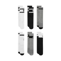 Nike Everyday Cush Crew Youth 6PR Socks, White, Grey, Black CK7302 901