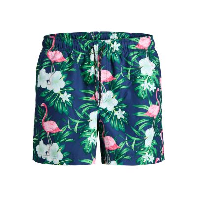 Jack&Jones men's JWHARUBA SWIM PRINTS SHORTS 12206537 NAVY BLAZER FLAMINGO