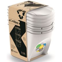 GARBAGE BINS 25 L SORTIBOX SET 3 PCS. GREY