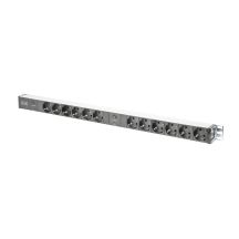 Vertical PDU power strip, 12x Schuko sockets, 2x (2m, Unischuko plug, 16A, overload protection)
