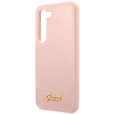 6. Guess GUHCS23MLSLMGPP S23+ S916 pink/pink hardcase Silicone Script Metal Logo