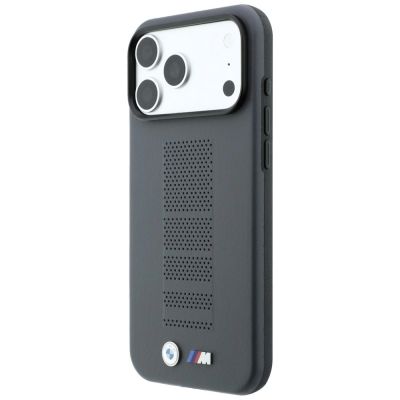 2. BMW M Blue Perfo Metal Logo MagSafe Case for iPhone 18 Pro Max / 17 Pro Max - Gray