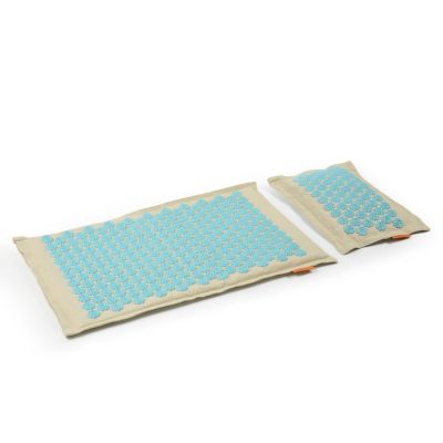 4. Acupressure mat + pillow SMJ sport YG009 Premium Eco (linen coconut buckwheat)