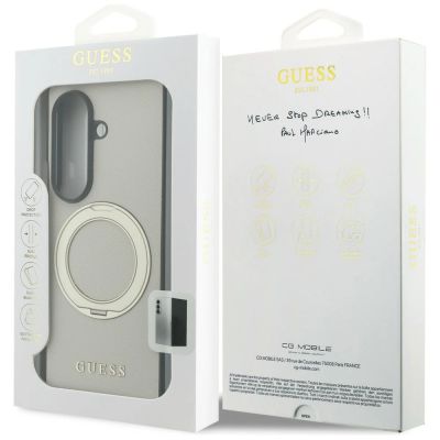 8. Guess Magnetic Ring Stand Grained Classic Logo MagSafe case for Samsung Galaxy Z Fold 8 Ultra - beige