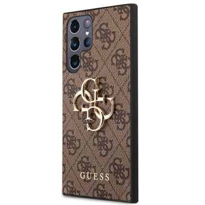 2. Guess 4G Big Metal Logo Case for Samsung Galaxy S22 Ultra - Brown
