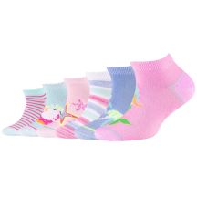 Skechers 6PPK Girls Casual Fancy Sneaker Socks SK43081-1001 Multicolor 35-38