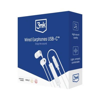 12. USB-C 3mk Wired Headphones - white