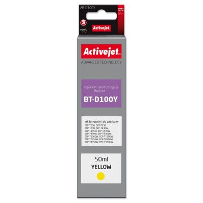 Activejet AB-D100Y Ink Bottle (Brother BT-D100Y replacement; Supreme; 50 ml; yellow)