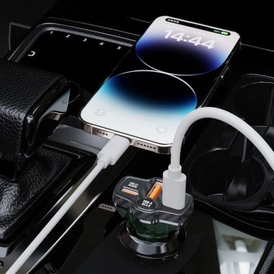 7. Dudao R78 78W Car Charger USB-C PD / 2xUSB-A QC - Black