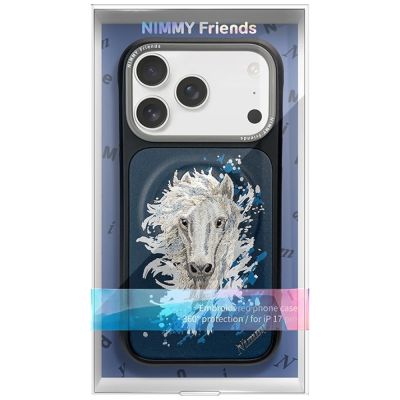 7. Nimmy the Horse MagSafe Case for iPhone 17 Pro Max - Navy Blue