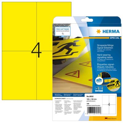 2. HERMA 8032 Printable Labels Yellow Self-adhesive Printable Labels