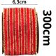 9. RIBBON GOLD STRIPES 6.3CMx3M RED