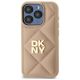 8. DKNY Quilted Stack Logo iPhone 15 Pro Max Case - Beige