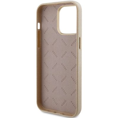 7. Guess Glitter Glossy Script case for iPhone 15 Pro - gold