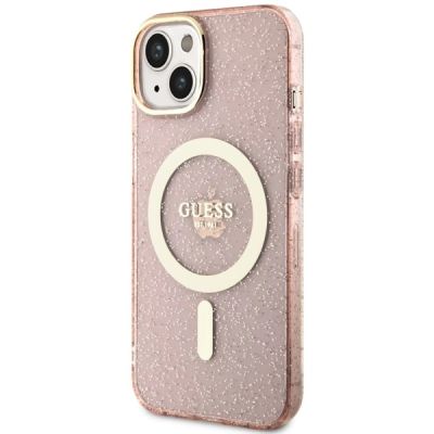 2. Guess GUHMP14MHCMCGP iPhone 14 Plus 6.7" pink/pink hardcase Glitter Gold MagSafe