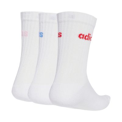 2. Adidas Linear Crew Cushioned 3 Pairs Socks White KB0083