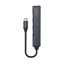 SAVIO HUB USB-C - 3 X USB-A 2.0, 1 X USB-A 3.0, GRAY, AK-71