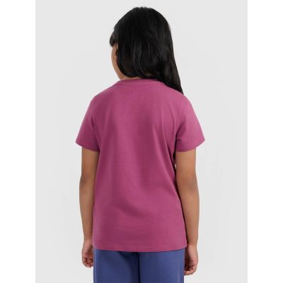 2. Girls' regular-fit plain T-shirt 4F 4FJRAW25TTSHF3233-50S