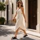 8. Women's closed-heel sandals with sequins, black Potocki 43349