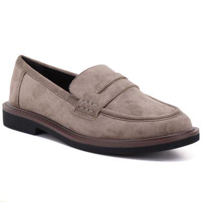 Women's suede lords shoes beige Vinceza 62335