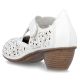 5. Women's leather openwork high-heeled shoes, white, Rieker 43773-80