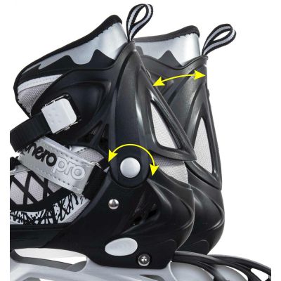 39. ROLLER SKATES-ROLLER SKATES-ICE SKATING 4IN1 ENERO PRO LED 34-37 GRAY