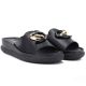 4. Women's leather wedge sandals, black, S.Barski KV61-6046