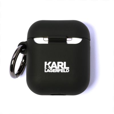 2. Karl Lagerfeld Silicone Ikonik Case for AirPods 1/2 - Black