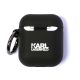 2. Karl Lagerfeld Silicone Ikonik Case for AirPods 1/2 - Black