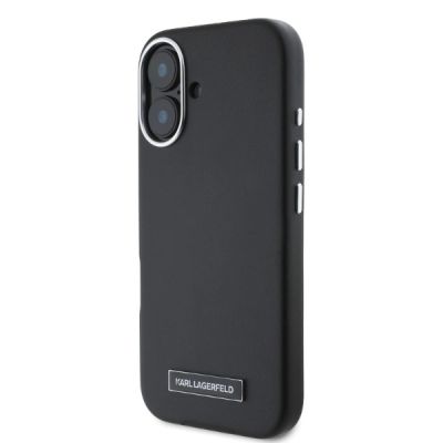 3. Karl Lagerfeld FW Metal Plate MagSafe iPhone 16 Case - Black