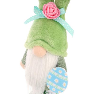4. Gnome Bunny 25cm Green in sneakers Spring decoration