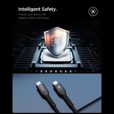 5. Spigen EB10010CCA Essential USB-C / USB-C 100W 100CM Cable - Black