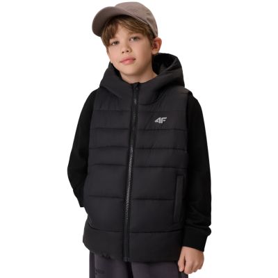 Boy's vest 4F M313 deep black 4FJWSS26TVJAM313 20S