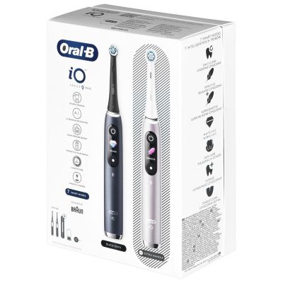 36. Braun Oral-B iO 9N Electric Toothbrush Set DUO BLACK ONYX & ROSE QUARTZ