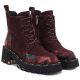 4. Women’s burgundy leather ankle boots with flowers Artiker 59C0248