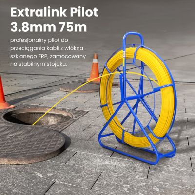 5. Extralink 3.8mm 75m Pilot | Cable Puller | FRP Fiberglass, Diameter 3.8mm, Length 75m, Yellow