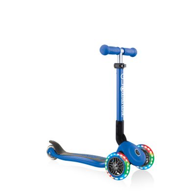 Globber Foldable 3-Wheel Scooter Lights Navy Blue Jr 437-100