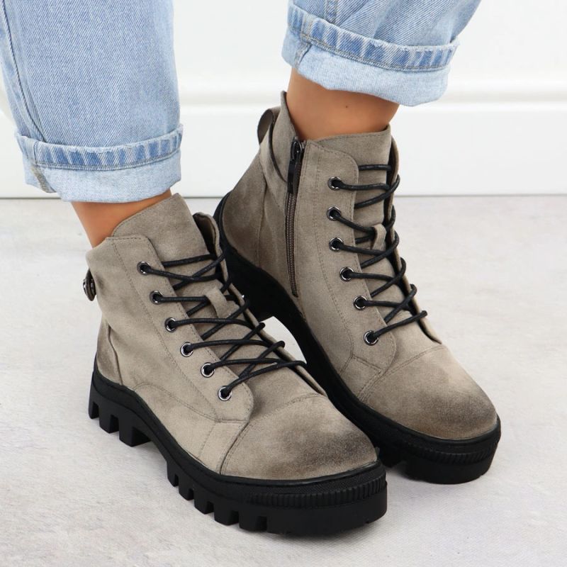 12. Khaki Women's Ankle Boots Potocki Z25-JE19317
