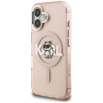 2. Karl Lagerfeld IML Choupette Sketch Logo MagSafe iPhone 16 Case - Pink