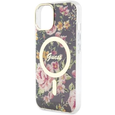 6. Guess GUHMP14MHCFWSK iPhone 14 Plus 6.7" black/black hardcase Flower MagSafe