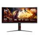 AOC CU34G4Z 34-inch monitor, Fast VA, WQHD 21:9, 240 Hz, 1 ms, 3440 x 1440 pixels, 450 cd/m2, HDMI ports: 2, black
