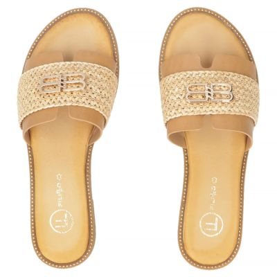 5. Women's beige beach flip-flops Filippo DK7899