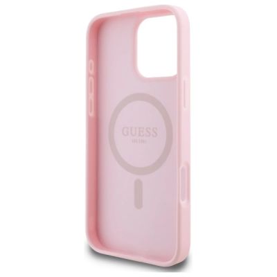 7. Guess Peony Script MagSafe iPhone 16 Pro Max Case - Pink