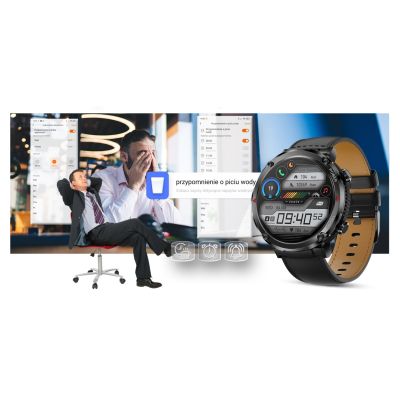 19. Gravity GT21-3 Smartwatch + Black Silicone Strap