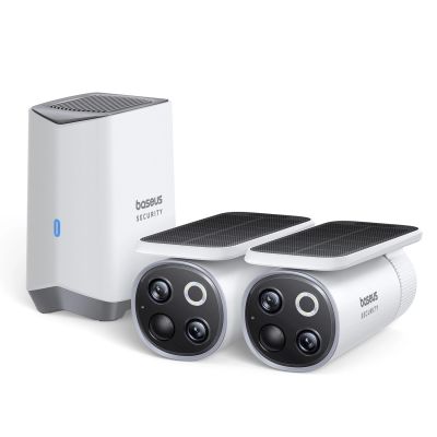 Baseus Security S1 Pro Dual 3K Outdoor Surveillance Kit (2 Cameras) – White